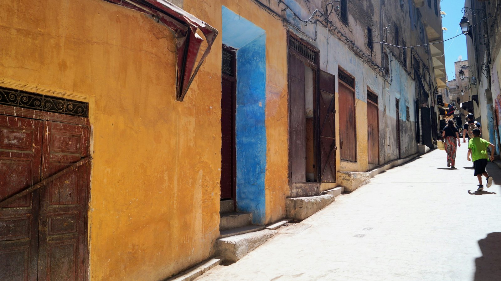 A narrow alleyway in the Fes medina, Morocco