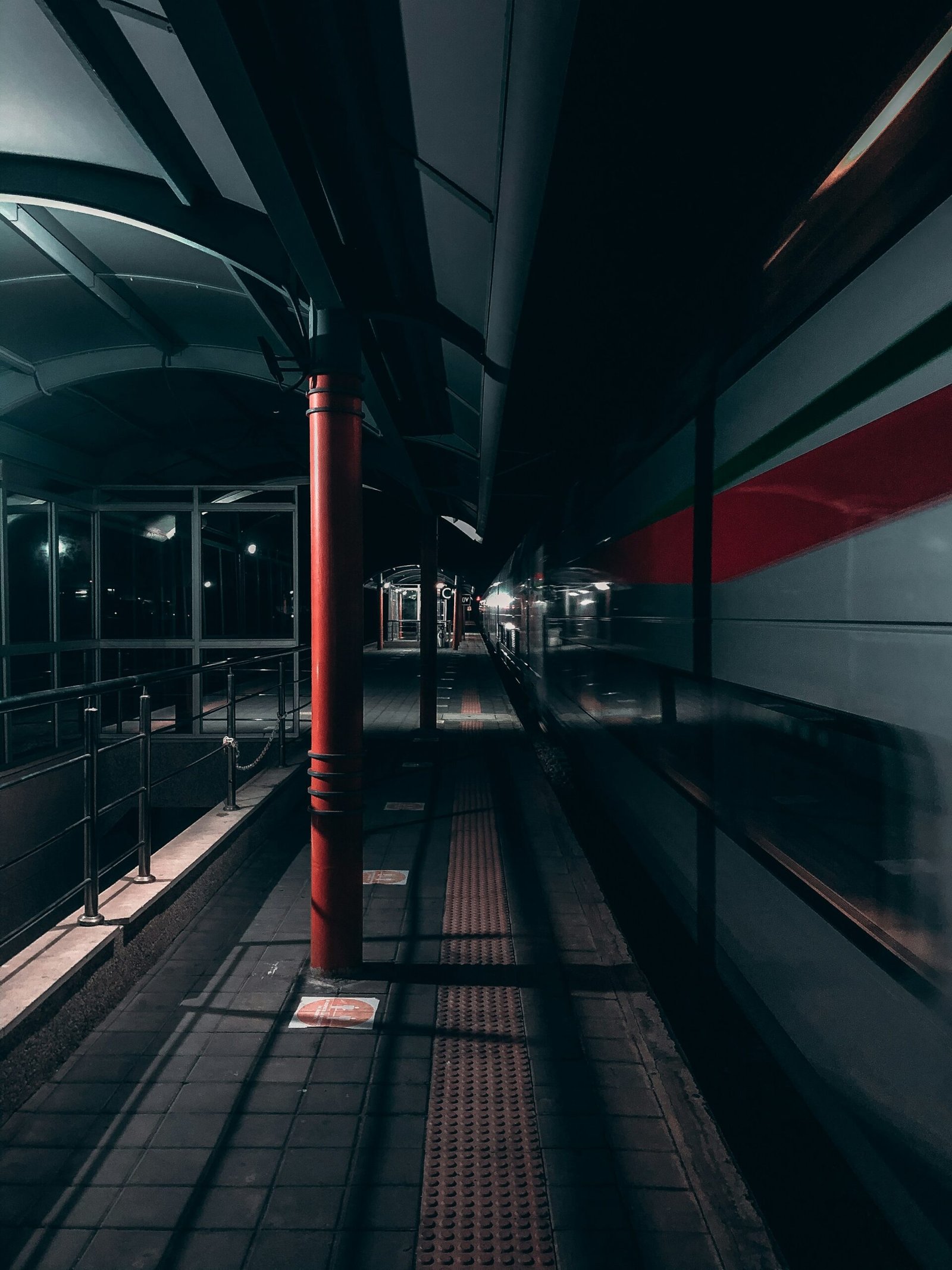 A train station platform in Rabat, Morocco